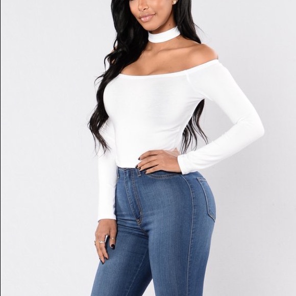 Fashion Nova White Off the Shoulder Top - Picture 1 of 3